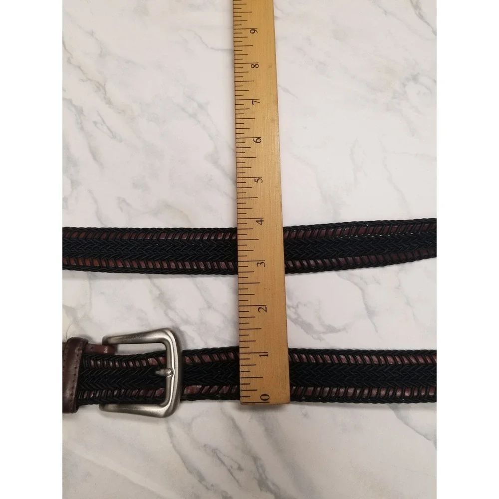 Torino Brown & Black Woven Braided Stretch Elastic Belt Mens 44‎ Causal Buisness